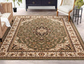 Barclay Collection Medallion Kashan Green 9X12 Area Rug - for Living Room, Bedroom, and Dining Room