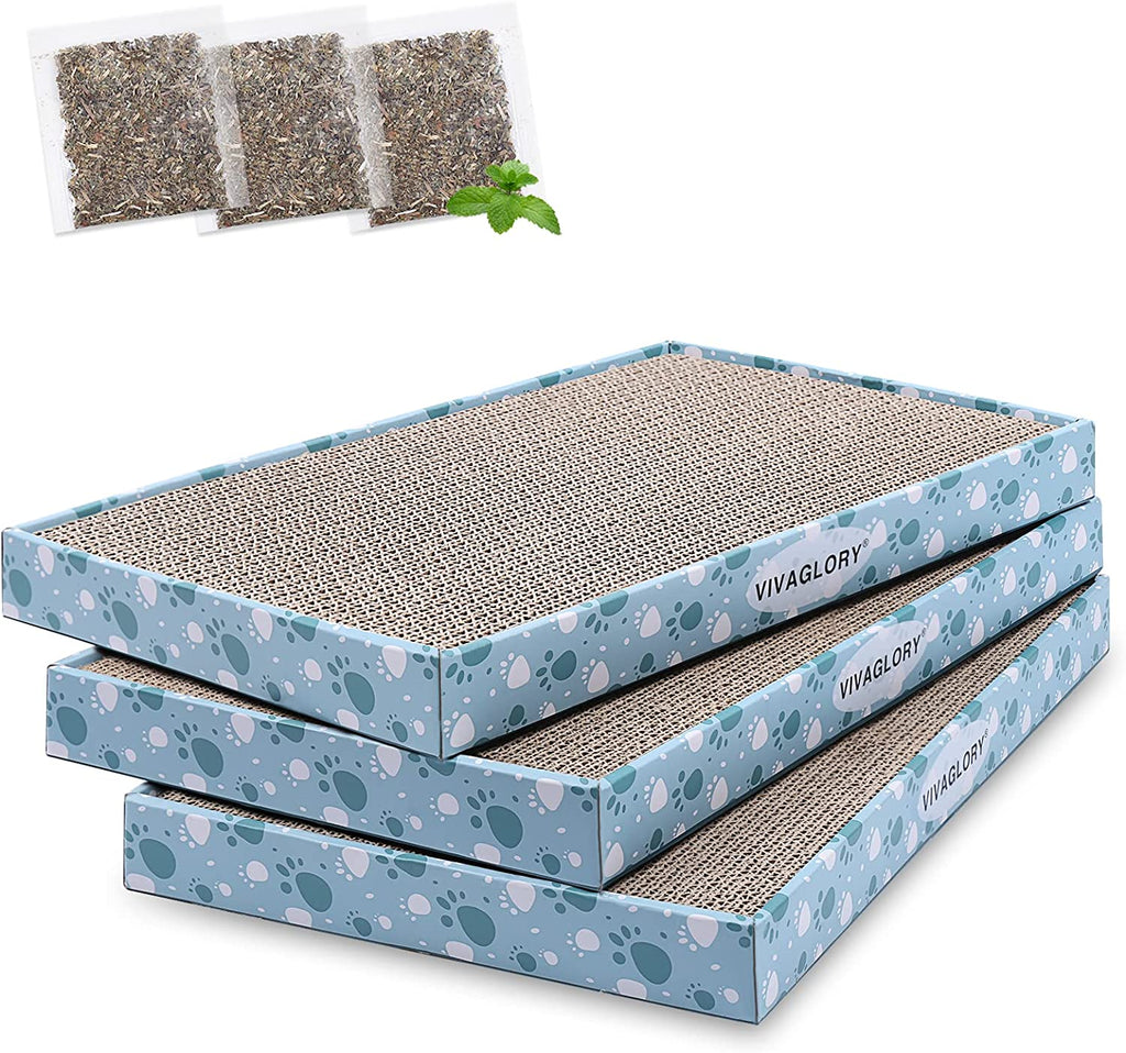 Cat Scratcher Padpal Cat Scratching Board, Cardboard Scratcher with Catnip for Indoor, Flat Scratch Board Scratch Pad Cardboard for Kitten, Extra Wide, 3Pack