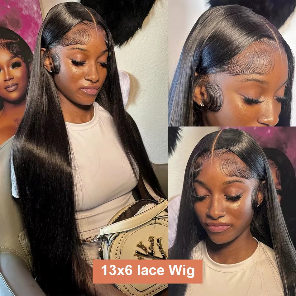 30 40 Inches 13X6 HD Lace Frontal Wigs Bone Straight 13X4 Lace Front Brazilian Pre Plucked 100% Human Hair Wigs for Women