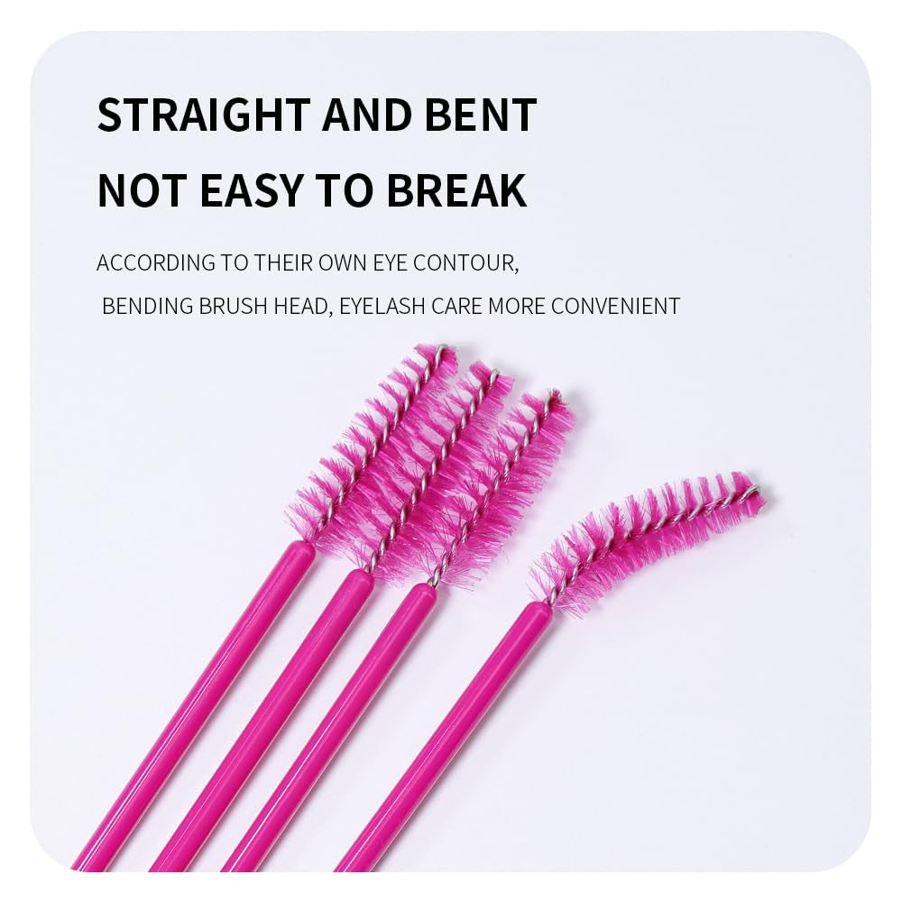 300 Pcs Eyelash Brush Disposable Eyebrow Brush Crystal Mascara Applicator for Eyelash Extension(Lashbrush-A Colored)