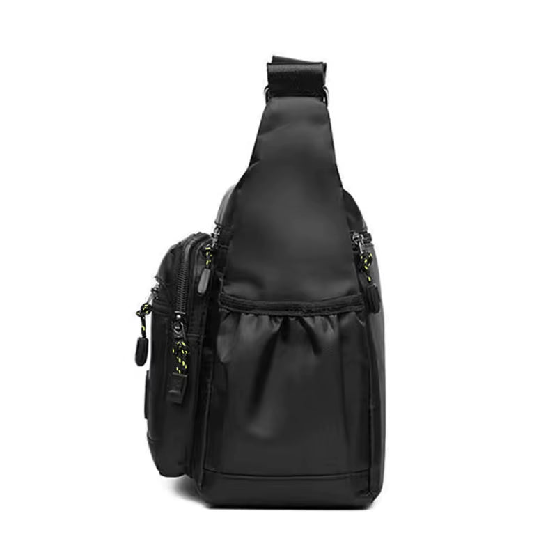 Men'S Cross-Body Bag with Multi-Layered Pockets, Adjustable Shoulder Strap, Business Single-Shoulder Bag