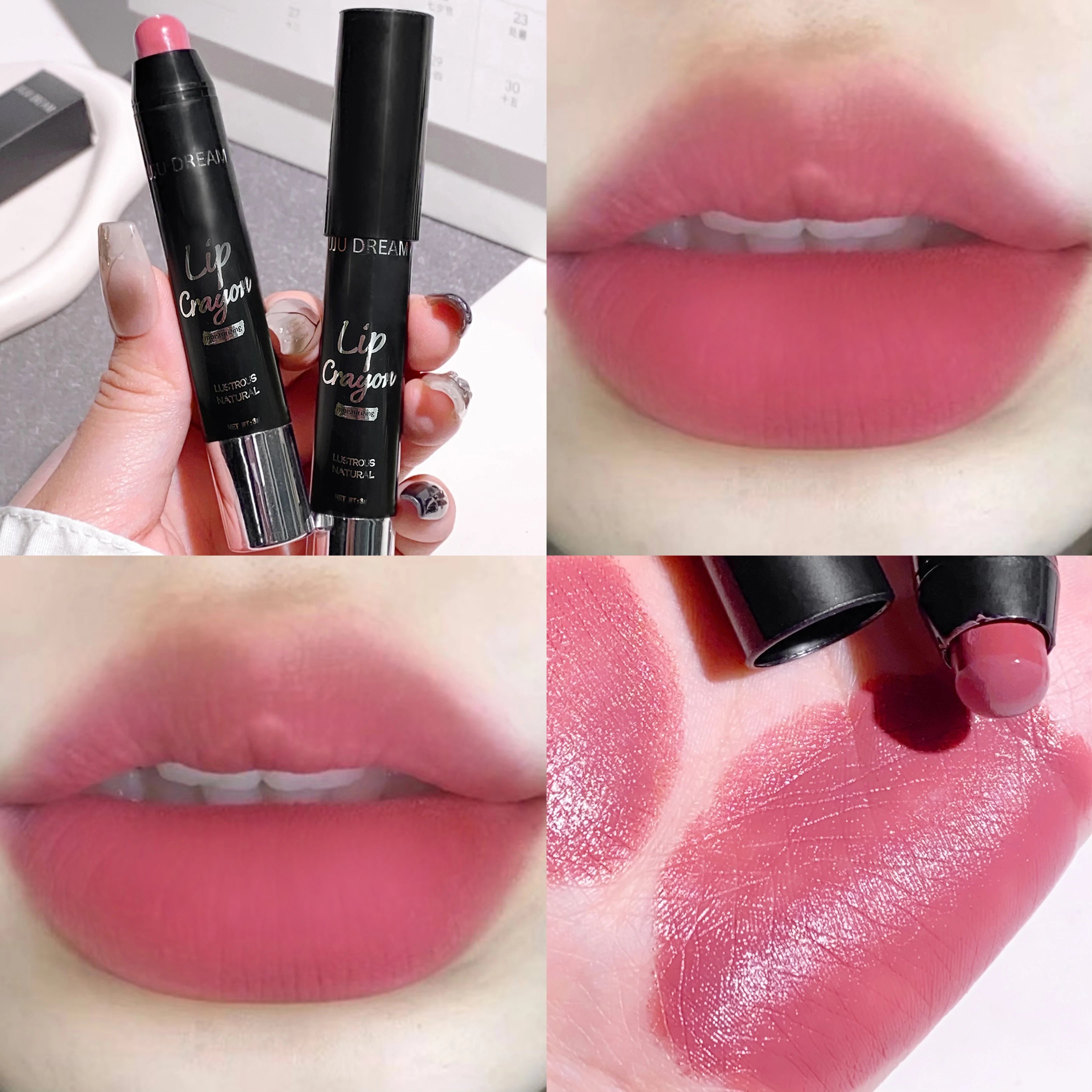 Matte Lipstick Pen 4 Colors Waterproof Long-Lasting Non-Fading Multi-Look Lip Makeup Safe Certified Unisex