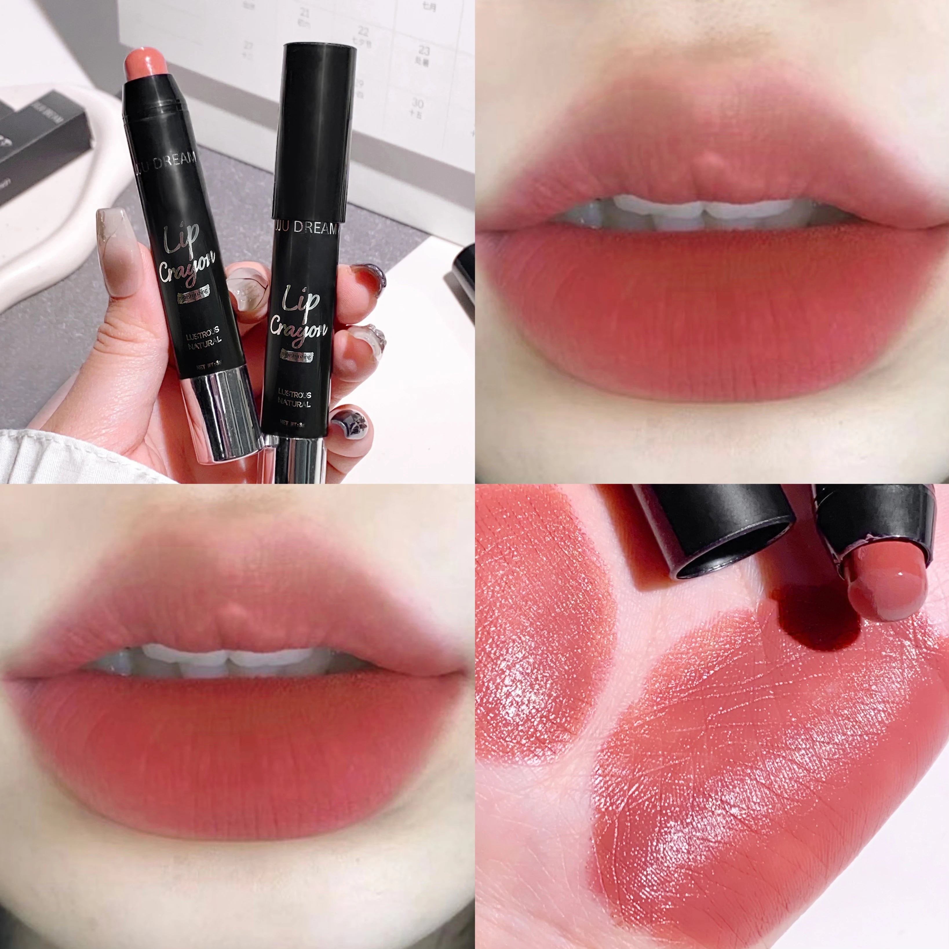 Matte Lipstick Pen 4 Colors Waterproof Long-Lasting Non-Fading Multi-Look Lip Makeup Safe Certified Unisex