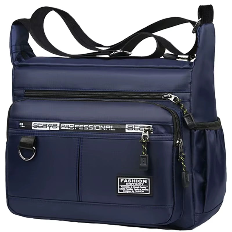Men'S Cross-Body Bag with Multi-Layered Pockets, Adjustable Shoulder Strap, Business Single-Shoulder Bag