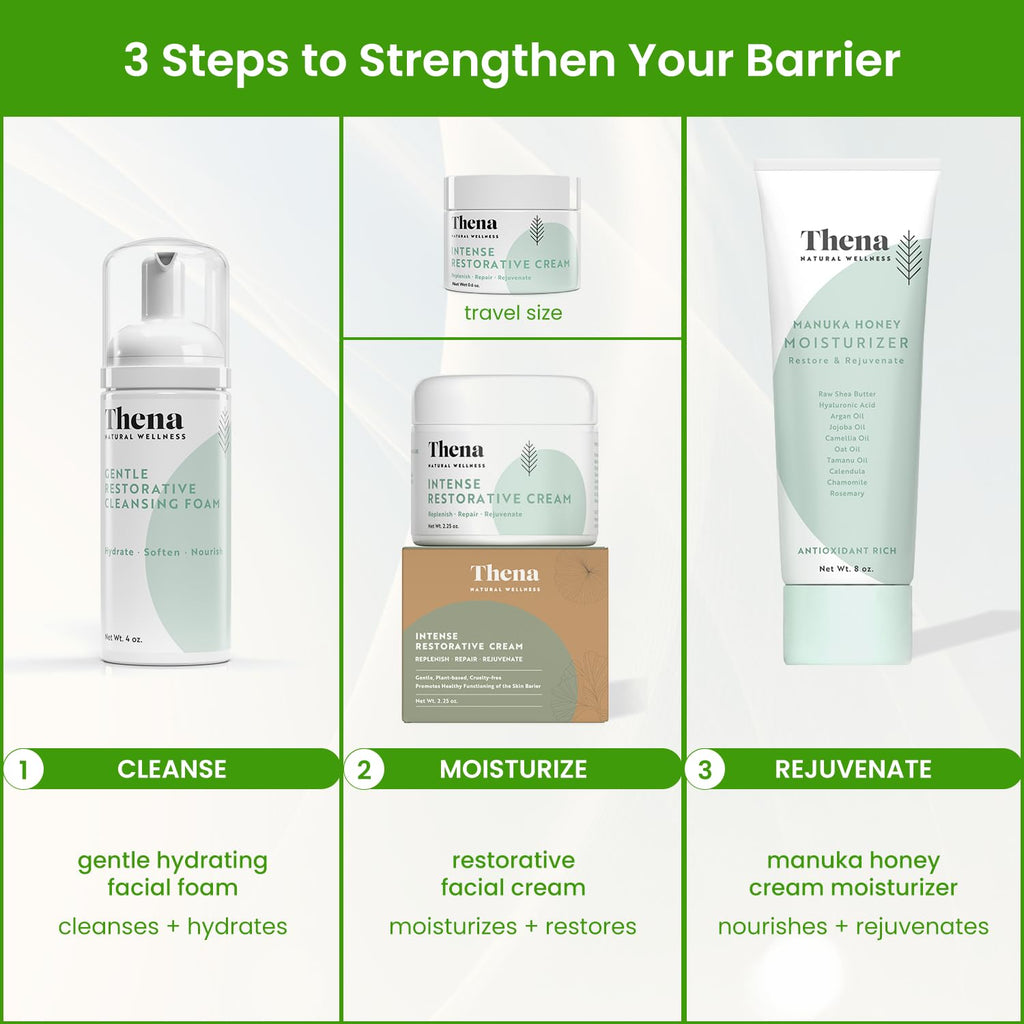 Barrier Repair Organic Face Cream Moisturizer with Ceramides Squalane Centella and Niacinamide, Fragrance Free, Non-Comedogenic, Gentle Soothing Hydration for Dry, Sensitive, Normal Skin, Travel Size