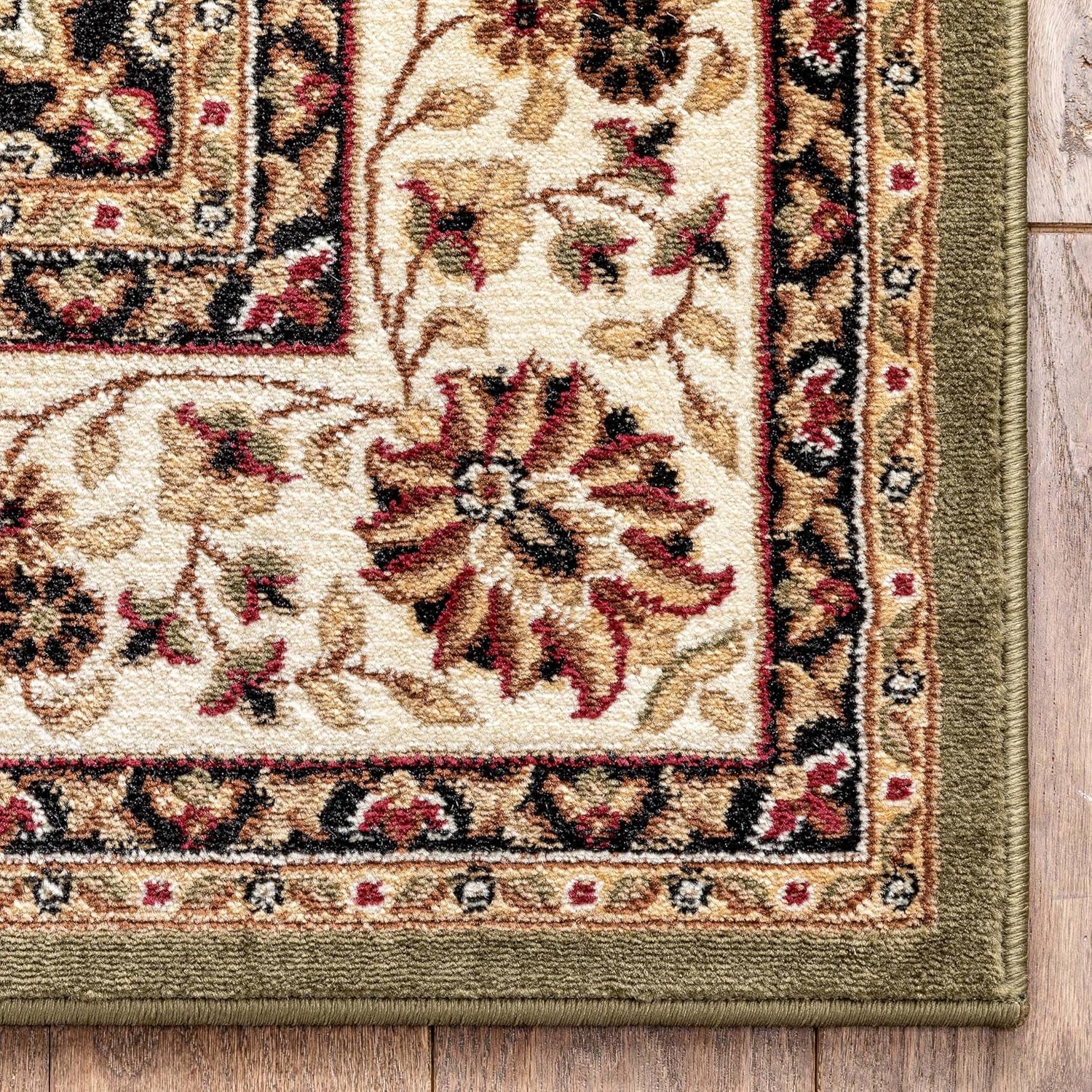 Barclay Collection Medallion Kashan Green 9X12 Area Rug - for Living Room, Bedroom, and Dining Room